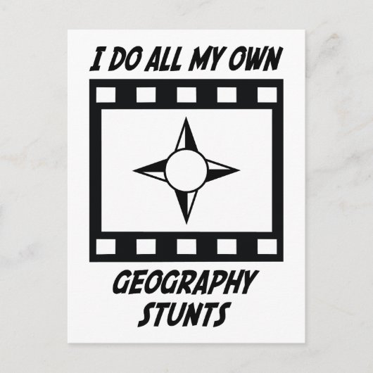 Geografie Stunts Postkarte (Vorderseite)