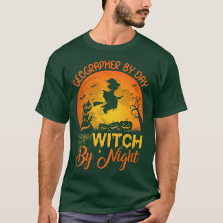 Geografin nach Tag Hexe nach Nachtgeographin Hallo T-Shirt