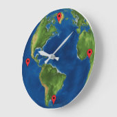 Geografisch lustige 3D-Illusion von Watercolor Ear Große Wanduhr (Winkel)