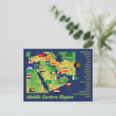 Geografische Karte der Nahost-Länder mit Flagge (Stehend Vorderseite)