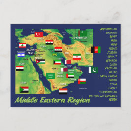 Geografische Karte der Nahost-Länder mit Flagge