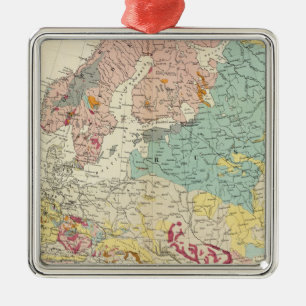 Geografische Karte Europa Ornament Aus Metall