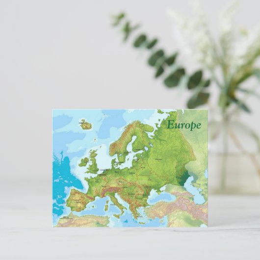 Geografische Karte Europas (Stehend Vorderseite)