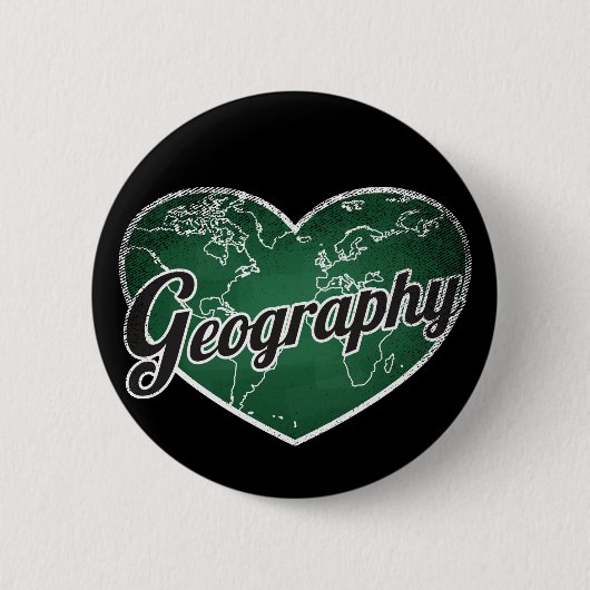 Geografische Retro-Herz-Blackboard-Liebe Button (Vorderseite)