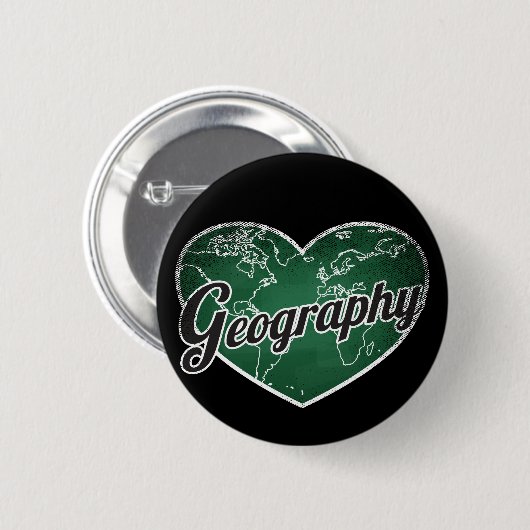 Geografische Retro-Herz-Blackboard-Liebe Button (Vorne & Hinten)