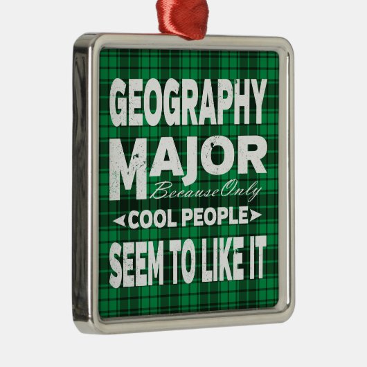 Geografische Uni Major Green Kariert Ornament Aus Metall (Rechts)