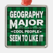 Geografische Uni Major Green Kariert Ornament Aus Metall (Vorne)
