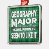 Geografische Uni Major Green Kariert Ornament Aus Metall (Links)