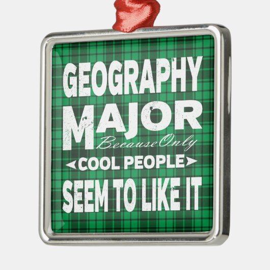 Geografische Uni Major Green Kariert Ornament Aus Metall (Links)