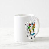 Geografischer Lehrer mit farbenfroher Globe Grafik Kaffeetasse (VorderseiteRechts)