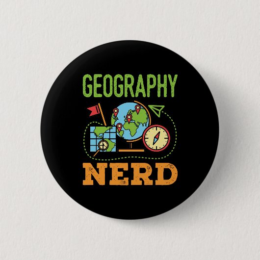 Geografischer Nerd Button (Vorderseite)