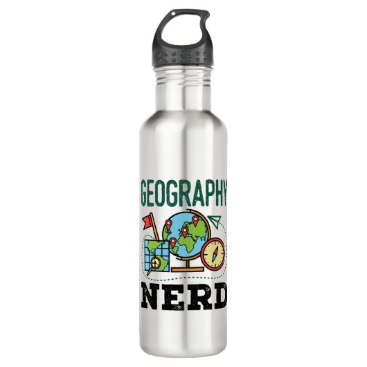 Geografischer Nerd Edelstahlflasche (Vorderseite)