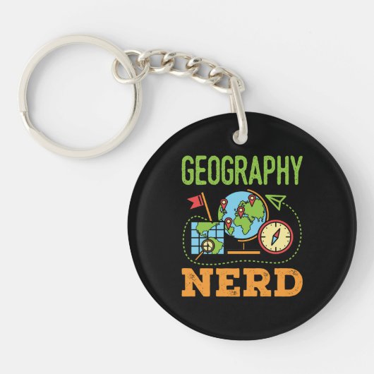 Geografischer Nerd Schlüsselanhänger (Vorderseite)