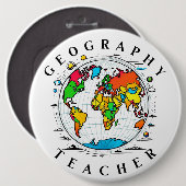 Geografisches Abzeichen mit farbenfroher Globe Button (Vorne & Hinten)