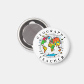 Geografisches Abzeichen mit farbenfroher Globe Magnet (Vorderseite/Rückseite)