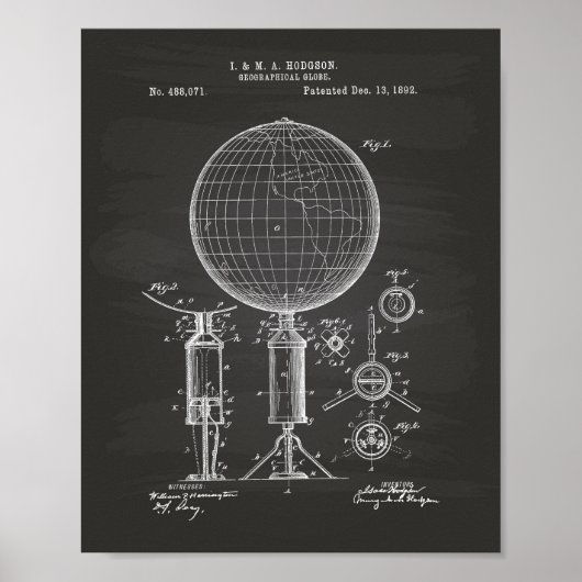 Geografisches Globe 1892 Patentenkatalog Poster (Vorne)