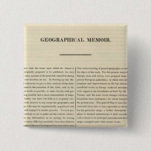 Geografisches Memoir 4 Button (Vorderseite)