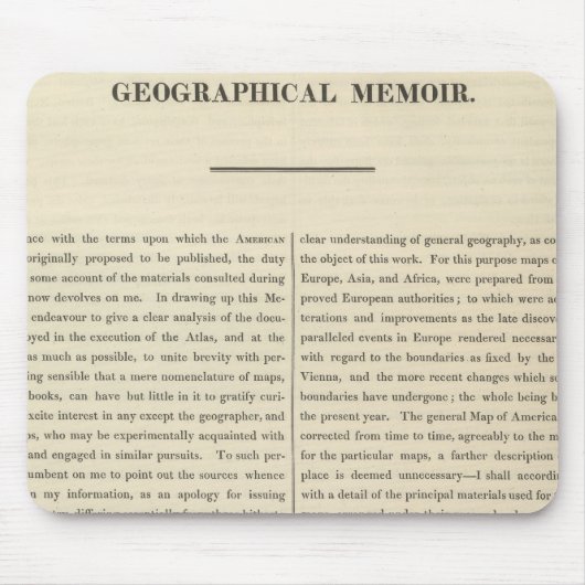 Geografisches Memoir 4 Mousepad (Vorne)