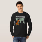 Geographer World Map Rex Dinosaur Cartographer Geo T-Shirt (Vorne ganz)