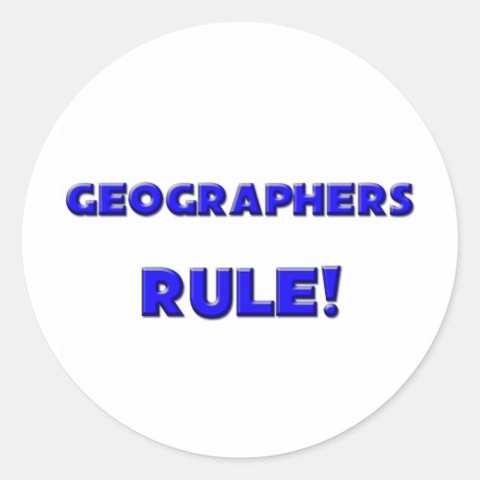 Geographers Rule! Runder Aufkleber (Vorderseite)