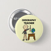 Geographie-Lehrer Button (Vorne & Hinten)