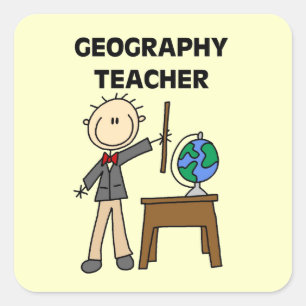 Geographie-Lehrer Quadratischer Aufkleber