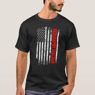 Geographie-Lehrer Usa-Flagge Stolze Berufe T-Shirt