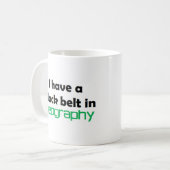 Geographie schwarzer Gürtel Kaffeetasse (Vorderseite Links)