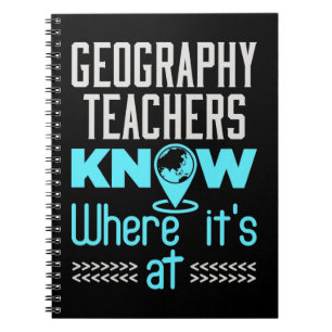 Geographielehrer wissen, wo sie sind notizblock