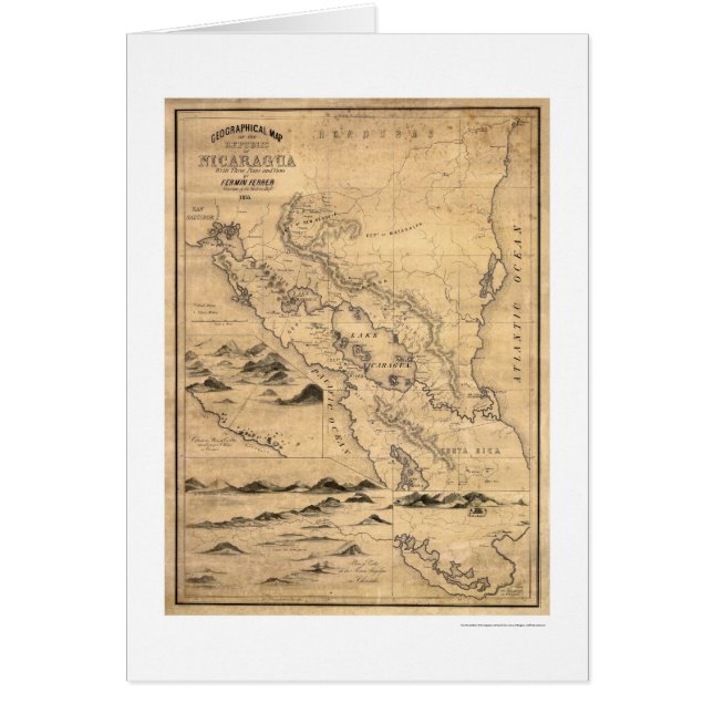 Geographische Nicaragua-Karte 1855 (Vorne)
