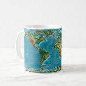 Geographische Weltkarte Kaffeetasse (Vorderseite Links)