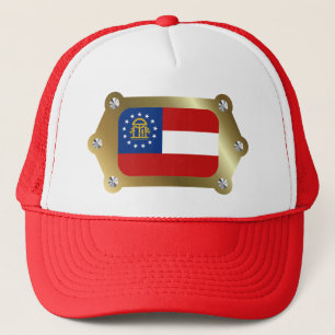Geogria gerahmt Flag Hat Truckerkappe