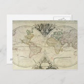 Geohydrografisches Mappamonde Postkarte (Vorne/Hinten)