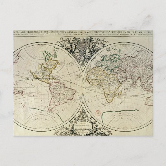 Geohydrografisches Mappamonde Postkarte (Vorderseite)