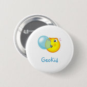GeoKid Bubblegum Geocaching Swag-Button Button (Vorne & Hinten)