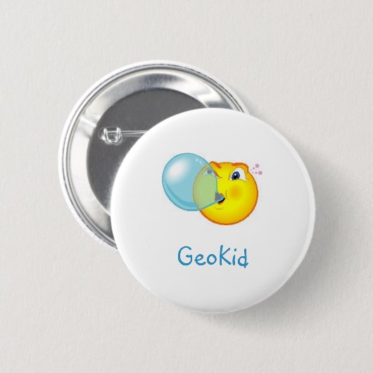 GeoKid Bubblegum Geocaching Swag-Button Button (Vorne & Hinten)