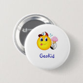 GeoKid Junge mit Eiscreme Geocaching Swag-Button Button (Vorne & Hinten)
