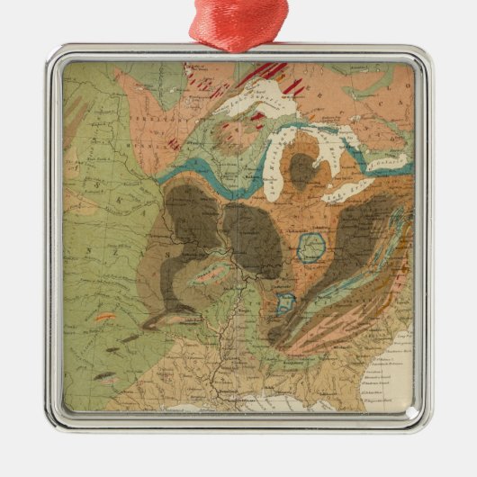 Geol Karte US Silbernes Ornament (Vorne)