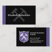 Geologe gekreuztes Felsen-Hammer-Schild Visitenkarte (Vorne/Hinten)