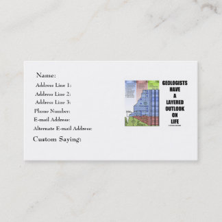 Geologen haben eine überlagerte Aussicht auf dem Visitenkarte