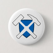 Geologenhammer-Schild - Schottische Flagge Button (Vorderseite)