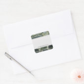 Geologie Alte Steinmauer mit Textetikett Quadratischer Aufkleber (Umschlag)