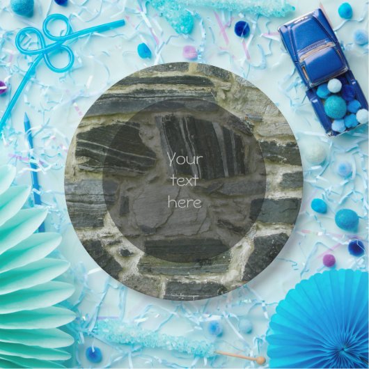 Geologie Alte Steinwände Struktur Foto jeder Text Pappteller (Party)