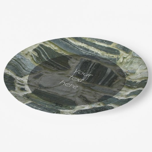 Geologie Alte Steinwände Struktur Foto jeder Text Pappteller (Schrägansicht)