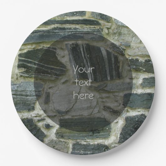 Geologie Alte Steinwände Struktur Foto jeder Text Pappteller (Vorderseite)