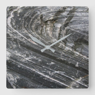 Geologie-bewegt dekoratives Felsen-Grau keine Quadratische Wanduhr