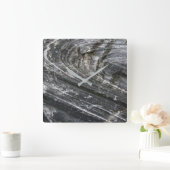 Geologie Decorative Rock Gray Waves No Digits Quadratische Wanduhr (Zuhause)