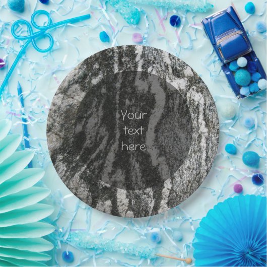 Geologie Dekoratives Felinmuster, beliebiger Text Pappteller (Party)