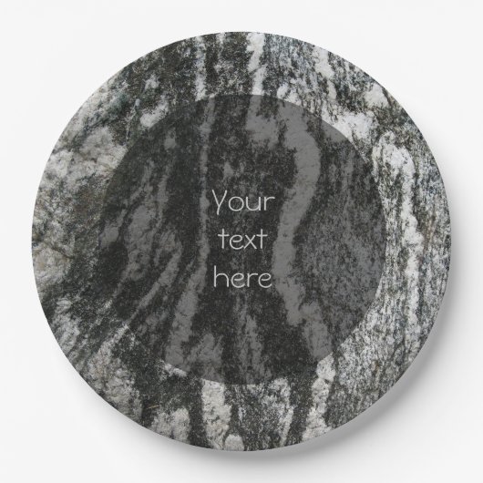 Geologie Dekoratives Felinmuster, beliebiger Text Pappteller (Vorderseite)