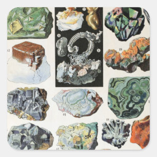 Geologie der Vintagen Mineralien Quadratischer Aufkleber